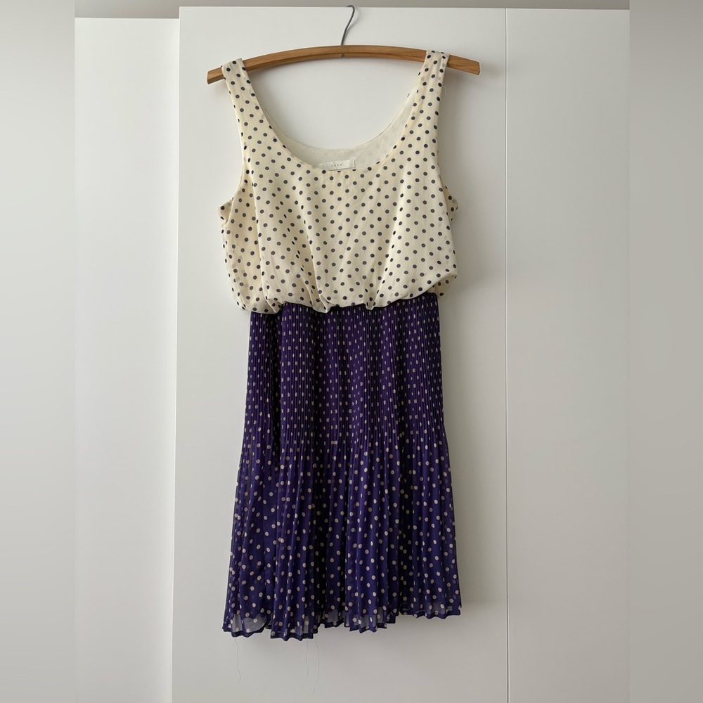 Polka Dot Dress Cream and Purple